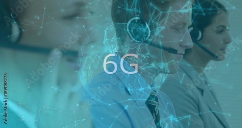 Animation of diverse customer service representatives with headsets using 6G technology