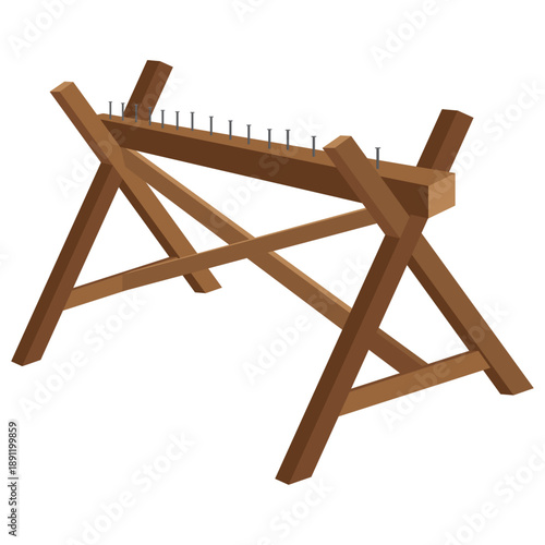 Nagelbalken drive nails into a wooden beam game.