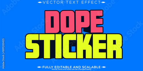 Retro sticker text effect, editable 70s and 80s text style