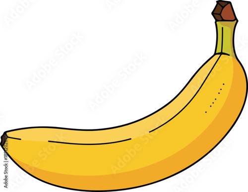 Yellow Banana Fruit Illustration.