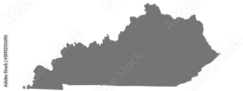 Kentucky map on white background
