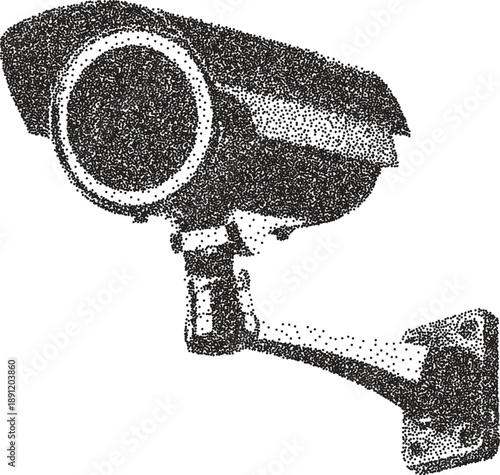 Camera y2k retro stipple art cctv brutalist halftone vector png transparent, security 2000s photocopy effect tattoo aesthetic
