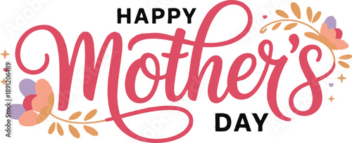 Happy Mother's Day card with modern calligraphy
