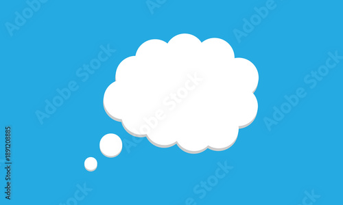 Think bubble isolated. Trendy think bubble in flat style. Modern template for social network and label. Creative thought balloon. Cloud line art, Dream isolated cloud vector EPS 10.