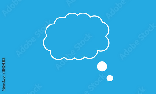 Think bubble isolated. Trendy think bubble in flat style. Modern template for social network and label. Creative thought balloon. Cloud line art, Dream isolated cloud vector EPS 10.