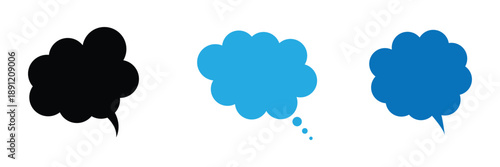 Think bubble isolated. Trendy think bubble in flat style. Modern template for social network and label. Creative thought balloon. Cloud line art, Dream isolated cloud vector EPS 10.