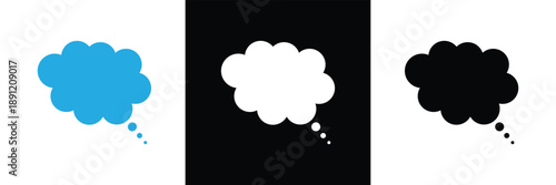 Think bubble isolated. Trendy think bubble in flat style. Modern template for social network and label. Creative thought balloon. Cloud line art, Dream isolated cloud vector EPS 10.