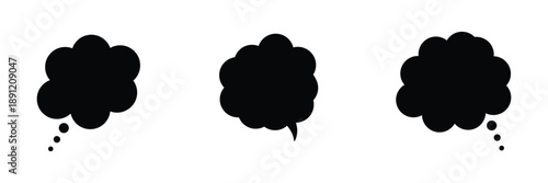 Think bubble isolated. Trendy think bubble in flat style. Modern template for social network and label. Creative thought balloon. Cloud line art, Dream isolated cloud vector EPS 10.