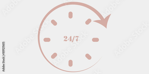 24/7 set icons . 24 hours 7 days in week service . Always open icon