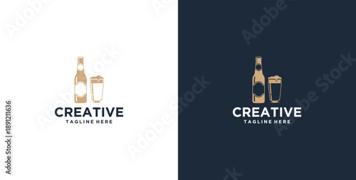 beer serving place vector logo
