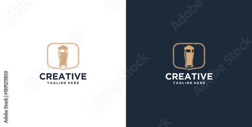beer serving place vector logo