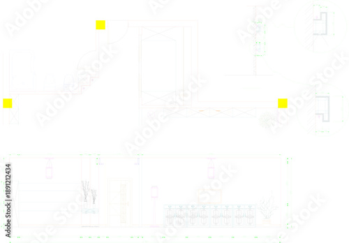 Vector sketch illustration silhouette design image detail of classic ethnic vintage room interior with traditional Chinese accessories