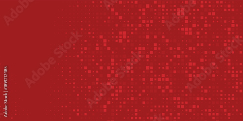 Abstract Red Fintech Financial Technology Background Pixel Pattern. Abstract Business Technology Science