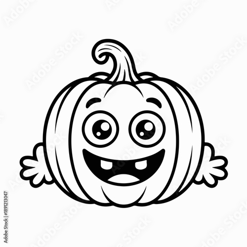 halloween pumpkin cartoon Colour Book Art 