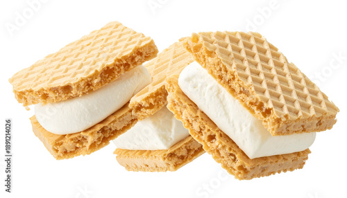 Wallpaper Mural Three rectangular frozen treats with light waffle cookies and white creamy filling Torontodigital.ca