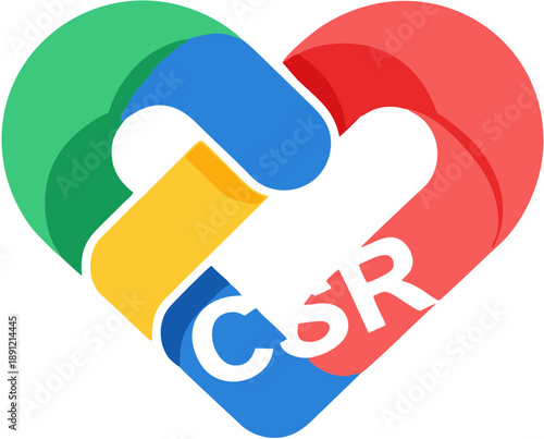 Colorful Heart Logo with CSR Text.