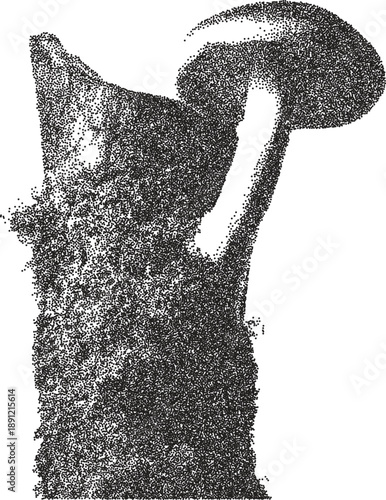 Mushroom y2k retro stipple art shroom brutalist halftone vector png transparent, fungi 2000s photocopy effect tattoo aesthetic