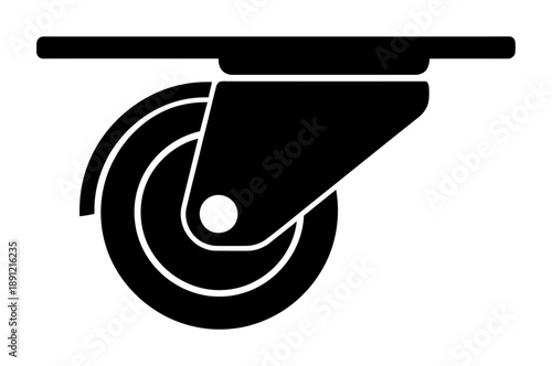 Caster Wheel Silhouette - Minimalist Vector