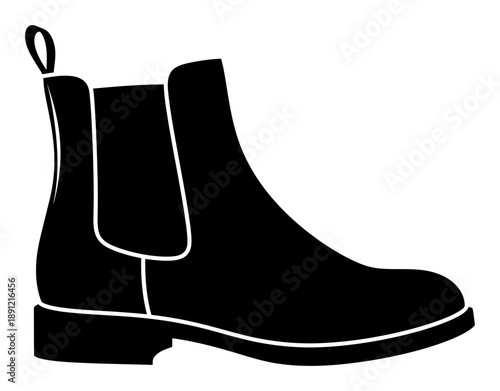 Chelsea Boot Silhouette - Minimalist Vector