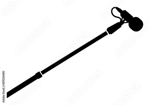 Boom Microphone Icon - Minimalist Vector Silhouette