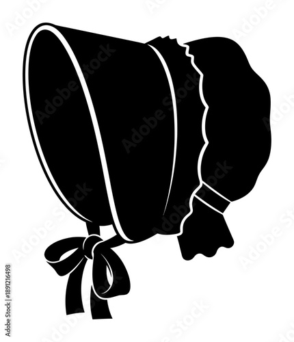 Vintage Bonnet Silhouette - Minimalist Vector