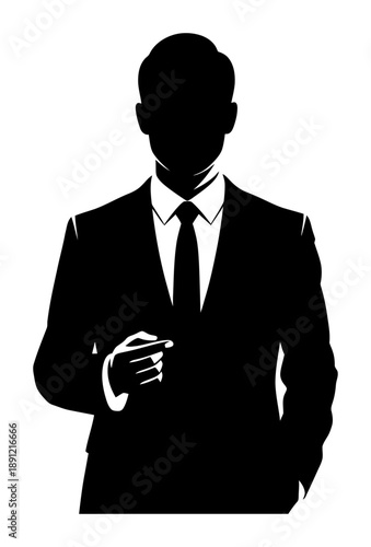 Banker Silhouette - Minimalist Vector Illustration