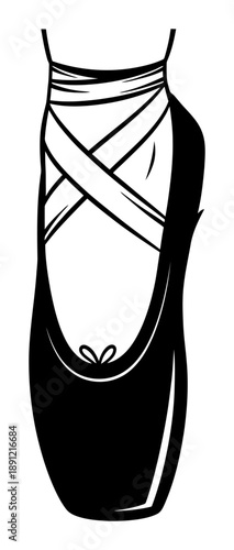 Ballet Slipper Silhouette - Minimalist Vector