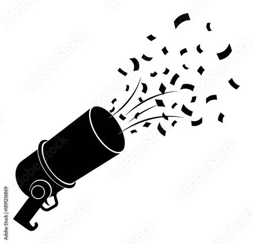 Confetti Cannon Blast - Minimalist Vector Illustration
