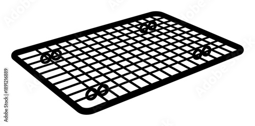 Cooling Rack Silhouette - Minimalist Vector