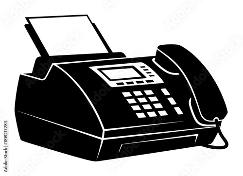 Φωτογραφία Fax Machine Silhouette - Minimalist Vector