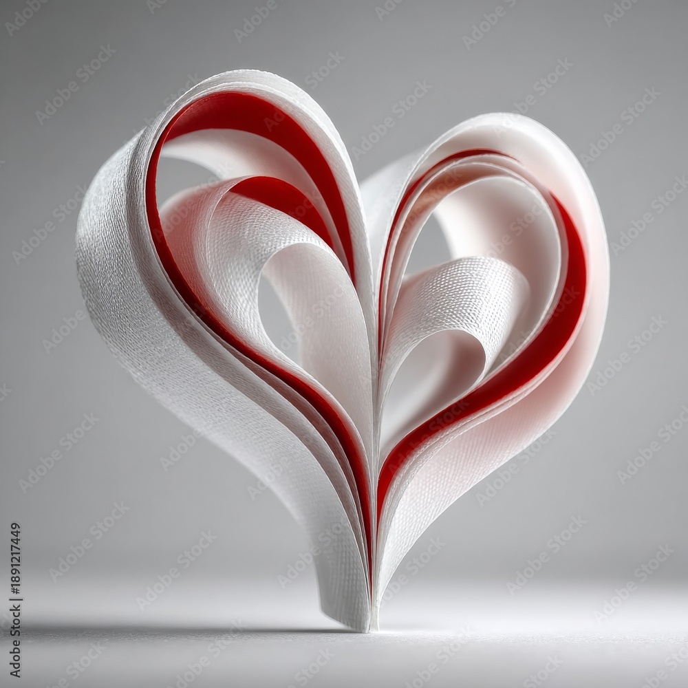 custom made wallpaper toronto digitallove concept heart ribbon minimal aesthetic. Generative AI