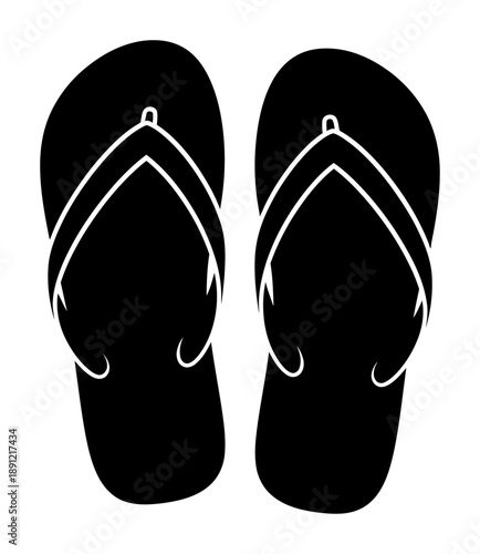 Flip Flops Silhouette - Minimalist Vector