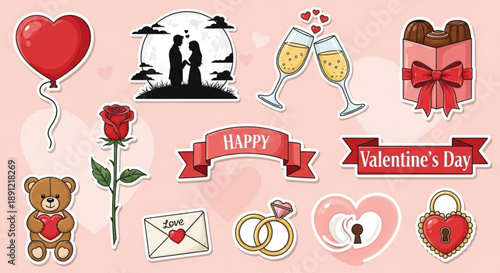 Digital Marketing and Social Media Strategy Illustration featuring Business Icons and Growth Analysis