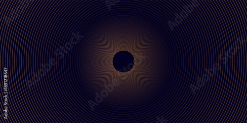 Abstract elegant black background with shiny gold geometric lines. Modern gold diagonal rounded lines pattern.Horizontal banner template. Suitable for covers, posters, presentations, vectors