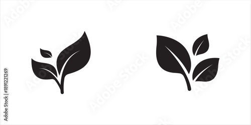 Set of isolated icons on a white background, vector illustration. Concepts of veganism, trees, plants, freshness, energy, and healthy nutrition.