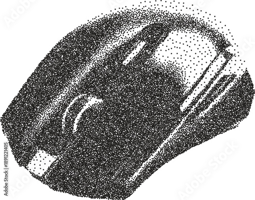 Mouse y2k retro stipple art pc brutalist halftone vector png transparent, click 2000s photocopy effect tattoo aesthetic