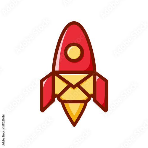 Rocket Mail logo Icon for Fast Email Delivery and Newsletter Marketing Concept