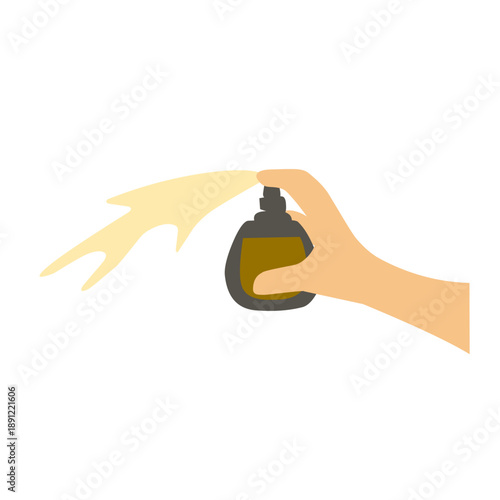 hand spraying perfume illustration