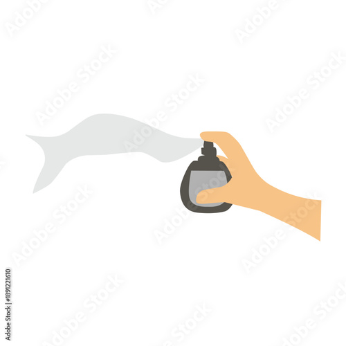  hand spraying perfume illustration