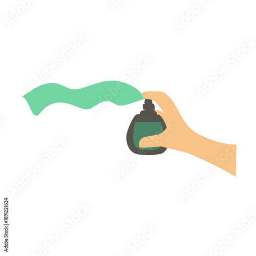  hand spraying perfume illustration