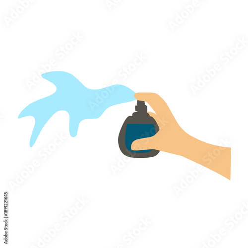  hand spraying perfume illustration