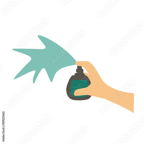  hand spraying perfume illustration
