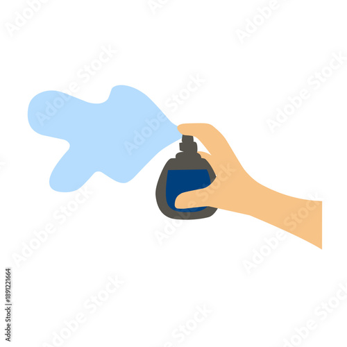  hand spraying perfume illustration