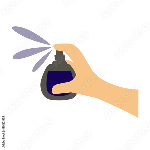  hand spraying perfume illustration