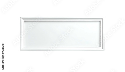 A rectangular, white picture frame, isolated on a black background