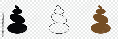 Set of rock balance stone logo for spa and yoga vector design concept on white background. Vector illustration. EPS 10  .