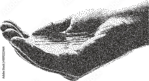 Hand y2k retro stipple art gesture brutalist halftone vector png transparent, finger 2000s photocopy effect tattoo aesthetic