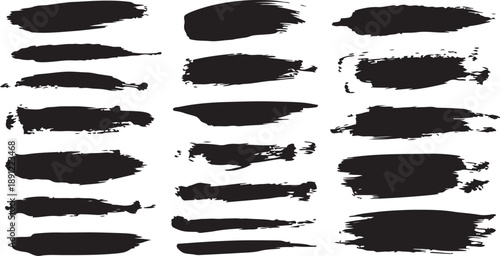 Beautiful Brushes vector collection. Grunge Elements - Brush strokes, ink paint brushes, grunge lines. Rectangle text box for social media