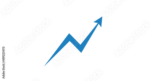 Blue Arrow Graph Showing Growth Trend.