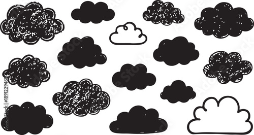 cloud logo icon set, collection cloud vector Modern icon or logo collection. Realistic elements. Flat style vector illustration.